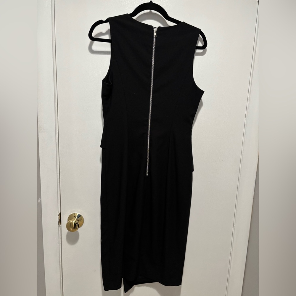 Marciano Black Ruffle Midi Dress Size 8 - Picture 4 of 10